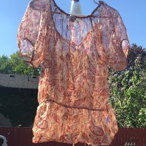 Translucent faux cashmere shiny beige